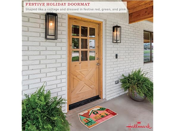 Hallmark Holiday Doormat Snowy Cottage