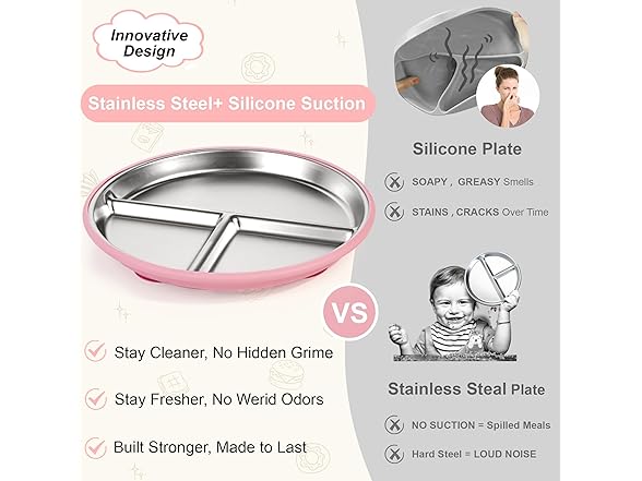 Bella's Friends 9 inch Stainless Steel Plates