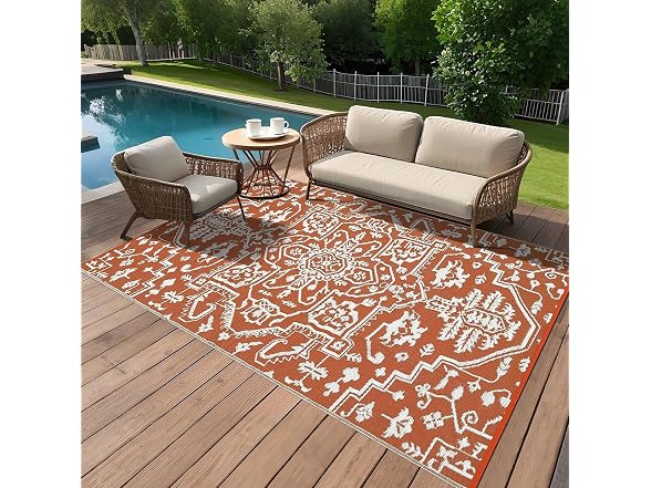 9x12 Outdoor Rug Plastic Straw Brick