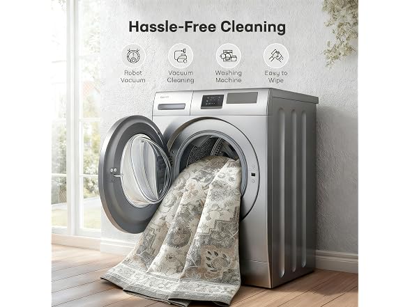 Marsail 8x10 Washable Floral Short-Pile