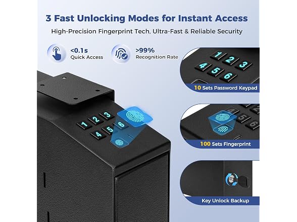 Biometric Slider Handgun Safe