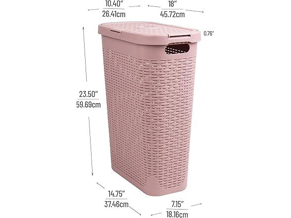 FH Group Mind Reader 40L Slim Laundry Hamper, Clo