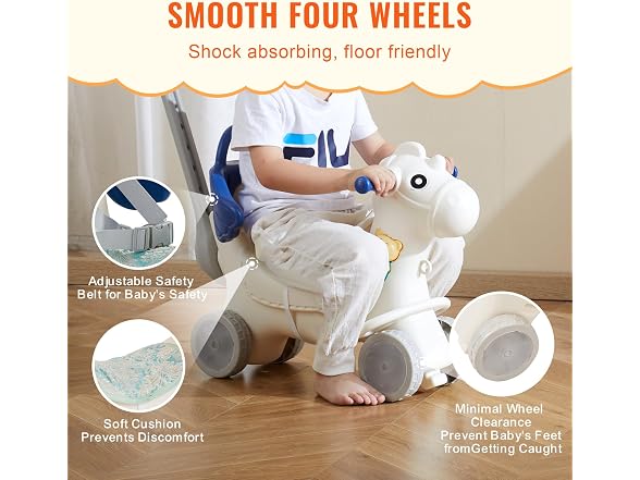 4 in 1 Rocking Horse for Toddlers 1-3