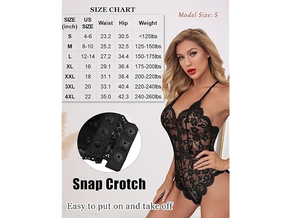 Avidlove (S) Teddy Lingerie One Piece Romper
