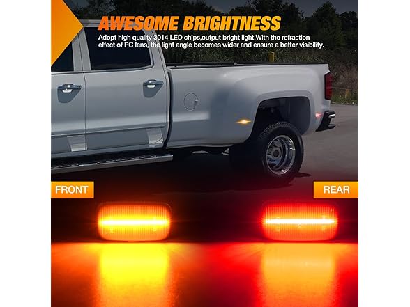 Nilight Fender Side Marker Lights 4 PCS