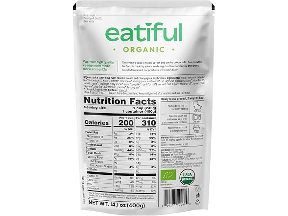 EATIFUL Curry Soup 14Ounce Pack of 10