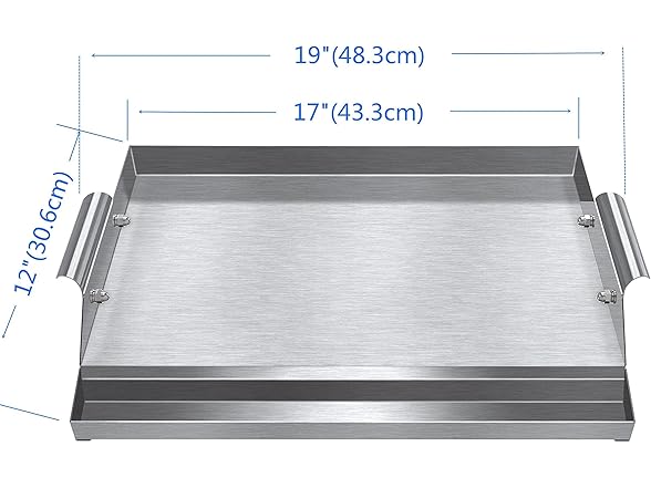 IULULU Stainless Steel Griddle (17" x 12")