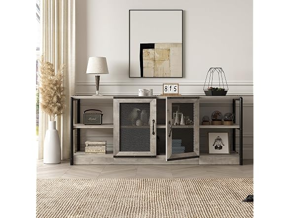 IDEALHOUSE Farmhouse TV Stand 65 Mesh