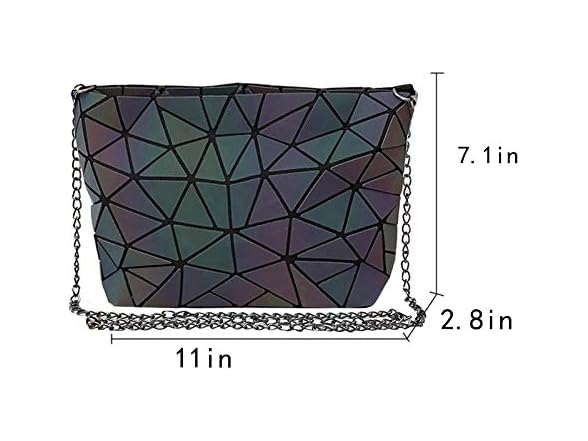 Goclothod Geometric Purse Holographic Crossbody Shoulder Bag