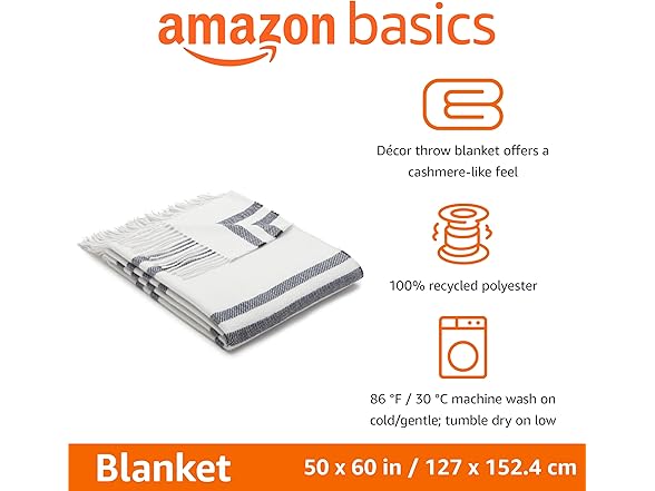 Amazon Basics Throw Blanket, 50"x 60"