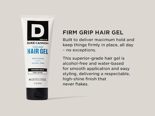Duke Cannon Firm Grip Hair Gel, 7 oz