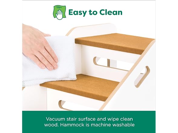 Furhaven Steady Paws 3-Step Pet Stairs, White Tan