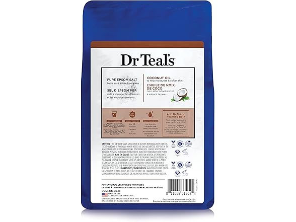 Dr Teal's Epsom Salt Coconut Oil, 3lbs
