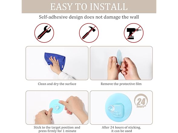 Uten Adhesive Hooks, 10 Pack