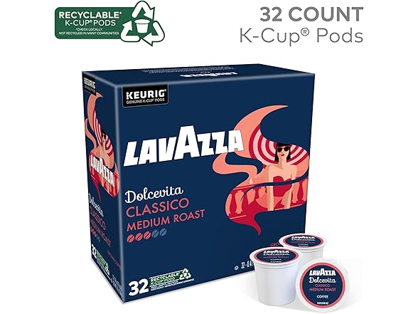 32ct Lavazza Dolcevita Classico, Single-Serve KCups