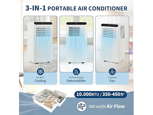 Vossfamul 10,000 BTU Portable Air Conditioner