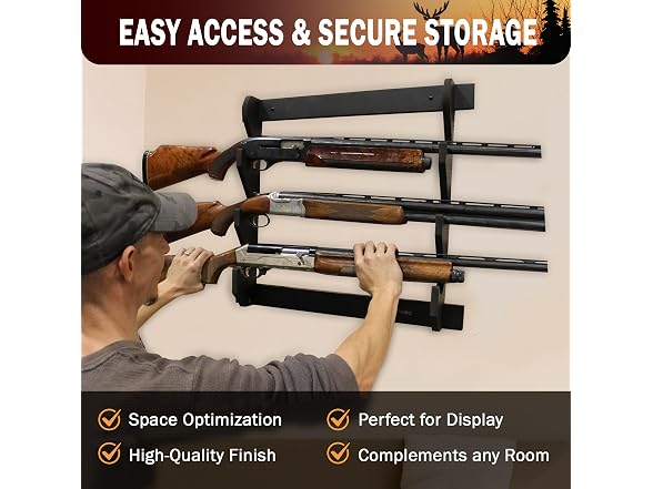 Rush Creek Creations | Wall-Mounted 3-Gun Storage Rack 
