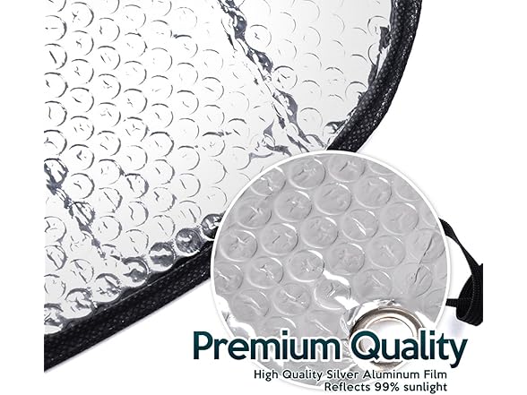 Zone Tech SS0006 Silver Car Foldable Sun Shade Silver