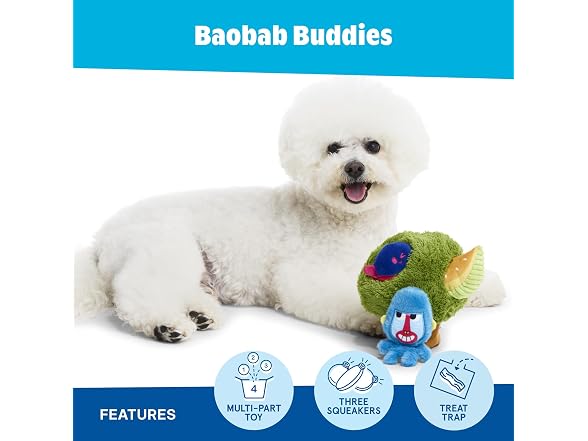 BarkBox Baobab Buddies Dog Toy Set - Small Dogs