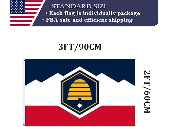 KUOKIP Double Sided New Utah State Flag
