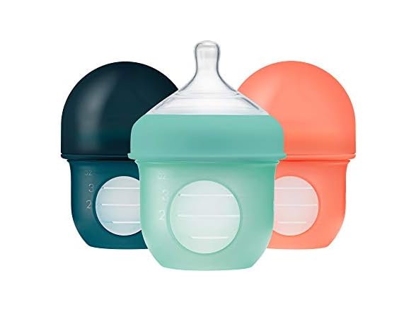 Boon Nursh Silicone Baby Bottle, 3 Count