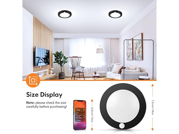 Brightever 2-Pack Motion Sensor LED Ceiling Lights