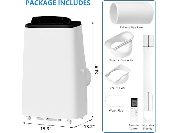 DrawVibe 14,000 BTU Portable Air Conditioner Cool