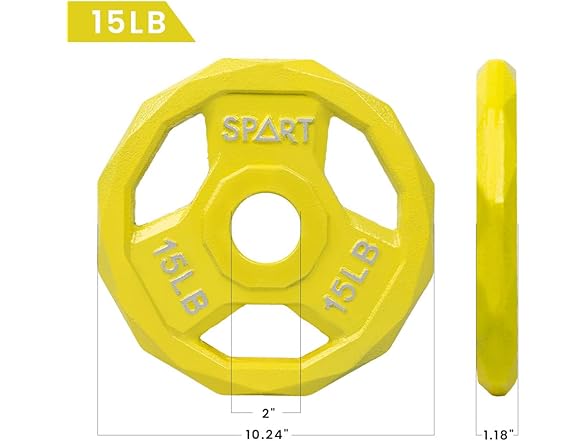 SPART Weight Plate 2-Inch Cast 15LB Pair