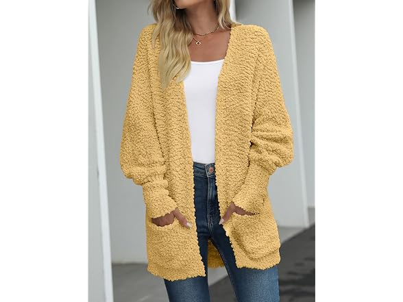 Merokeety Women (M) Winter Fuzzy Popcorn Knit Coat