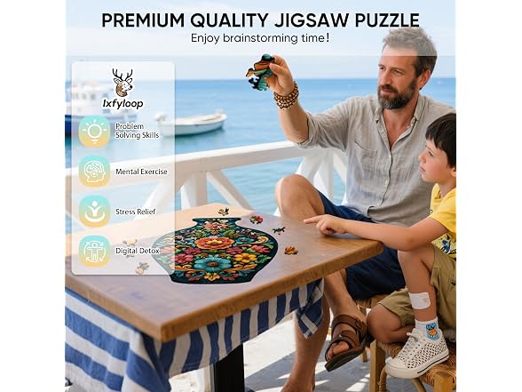 Ixfyloop Flower Wooden Puzzle 199Pcs