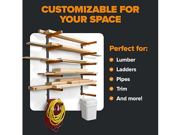 BORA PBR-001E BORA Wood Rack 6 Tier Orange/Gray