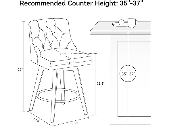 Erdoru Swivel Bar Stools Set of 2