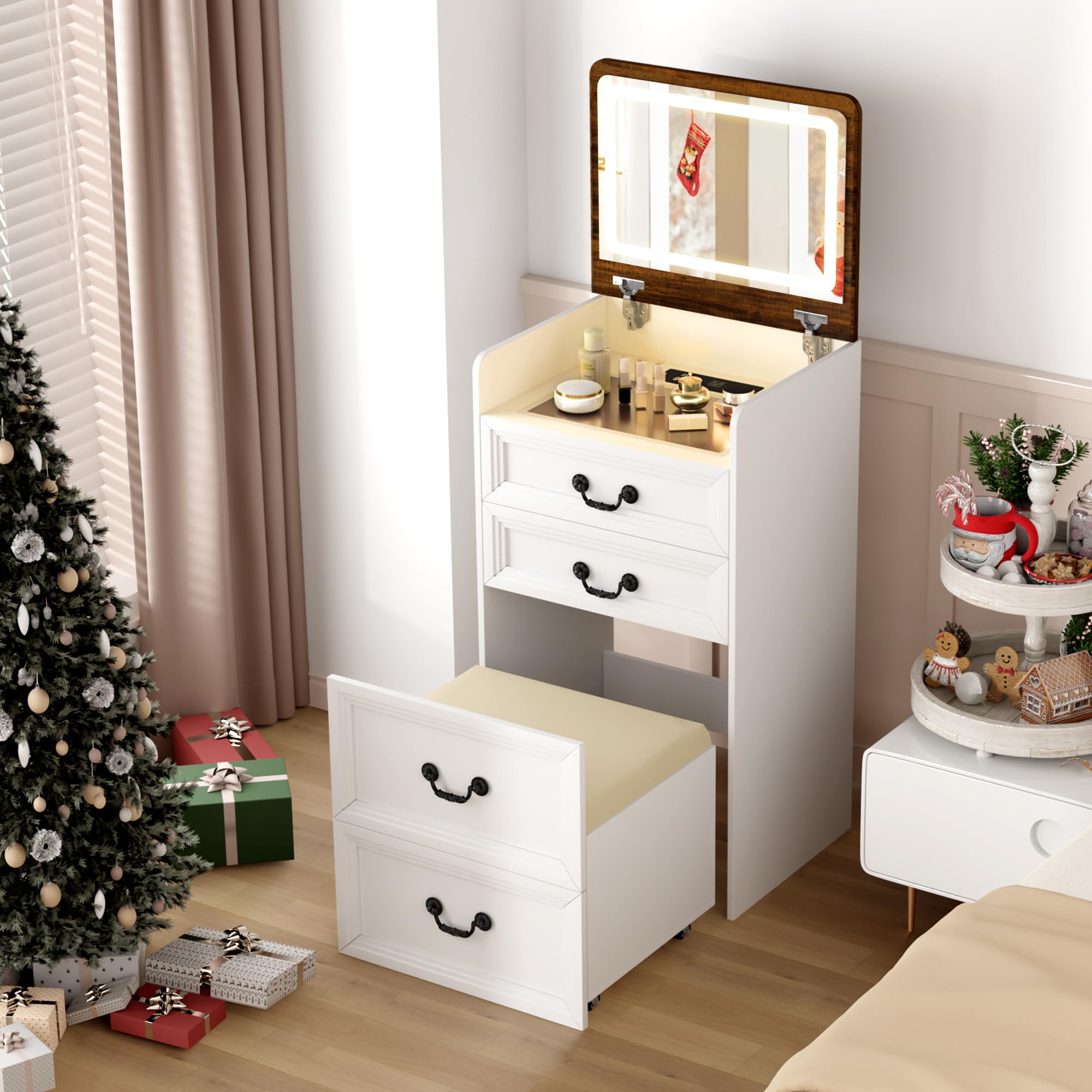 ChicFurnit Makeup Vanity, 3-in-1 Vanity Desk - Gallery 9