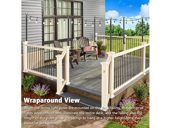 Beizelte 2-Pack 5ft String Light Poles