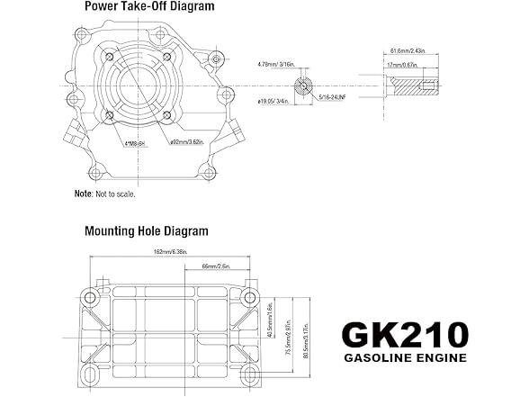 Genkins GK210 7HP 4 Stroke 212cc Replacement Engine
