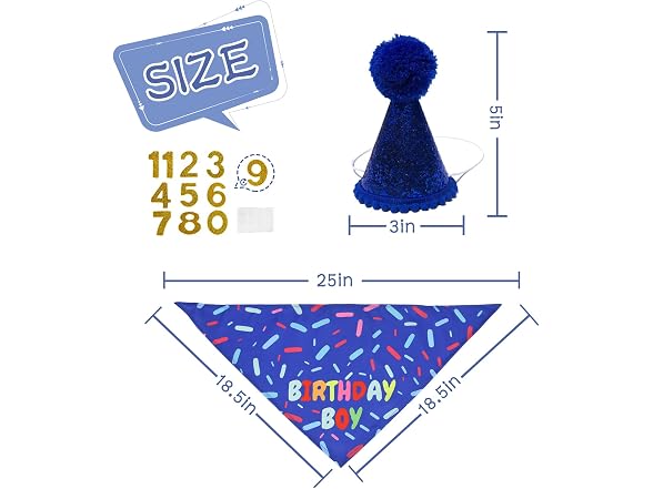 Dog Birthday Bandana Scarf, Boy Dogs Birthda