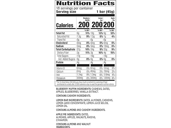 18CT Larabar Fruit Lovers Variety Pack, Gluten Free