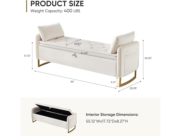 HOMYKA BC2593026070694 storage bench