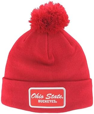 ZHATS Standard NCAA Officially Licensed Pom Beanie Patch Brick Team Color, One Size