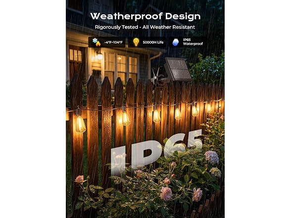 Brightown 58FT Solar String Lights