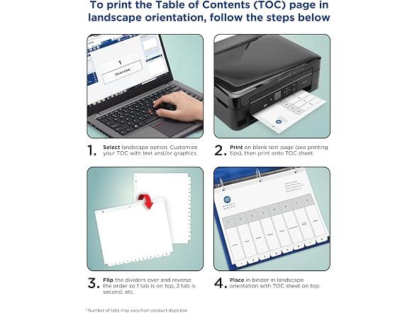 Avery® Ready Index® 20% Recycled Table of Contents Dividers