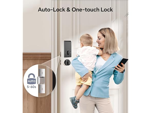 Ulecoce Keyless Entry Door Lock Black