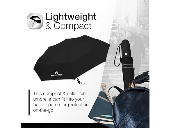 Weatherproof Automatic Rain Umbrella, Black