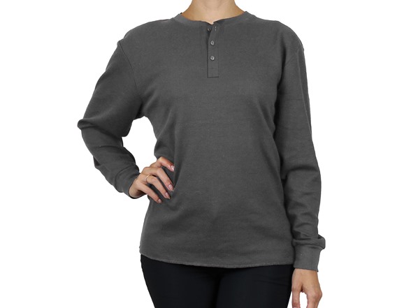 3Pk Asst Womens Waffle-Knit Henley Thermal