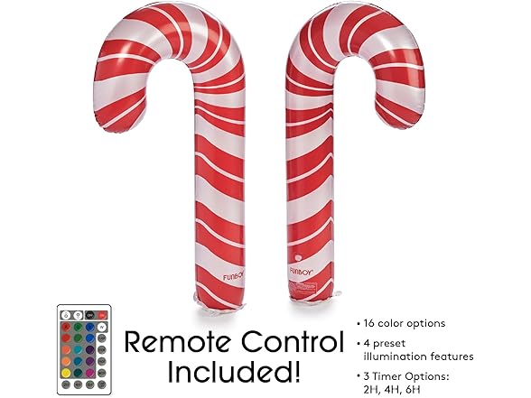 FUNBOY Oversized Inflatable Light-up Candy Cane