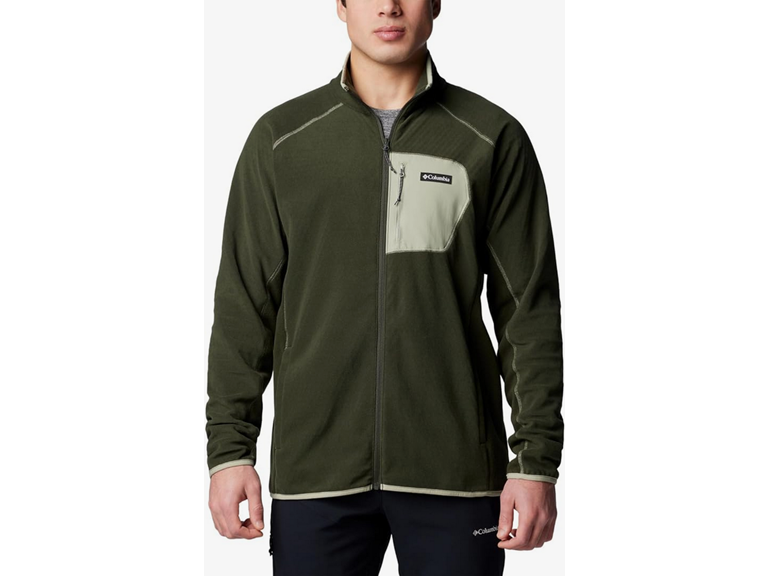 Columbia Men's Outdoor Tracks Full Zip II, Greenscape/Safari, Large
