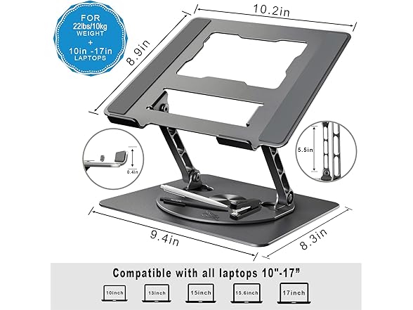 DUCHY Adjustable 360° Rotating Laptop