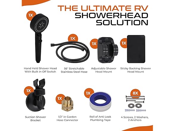 RV Outdoor Shower Head Kit