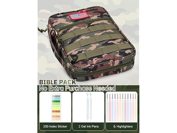 Bafei Tactical Bible Cover 4pc w/ShoulderStrap