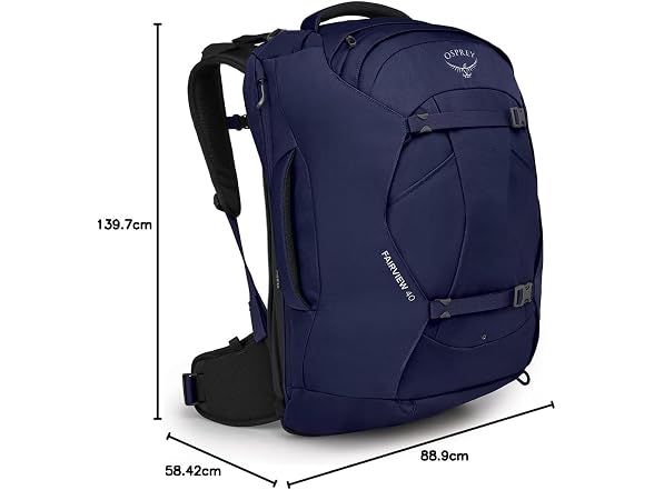 Osprey 10003686 Fairview 40LWomen's Travel Backpack, Navy (Open Box) - Gallery 10